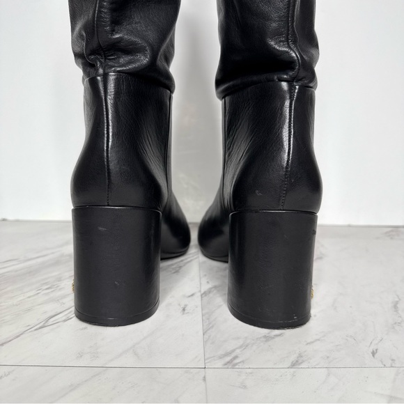 Tory Burch Black Leather Heeled Tall Boot 10 1/2 M - Picture 4 of 16